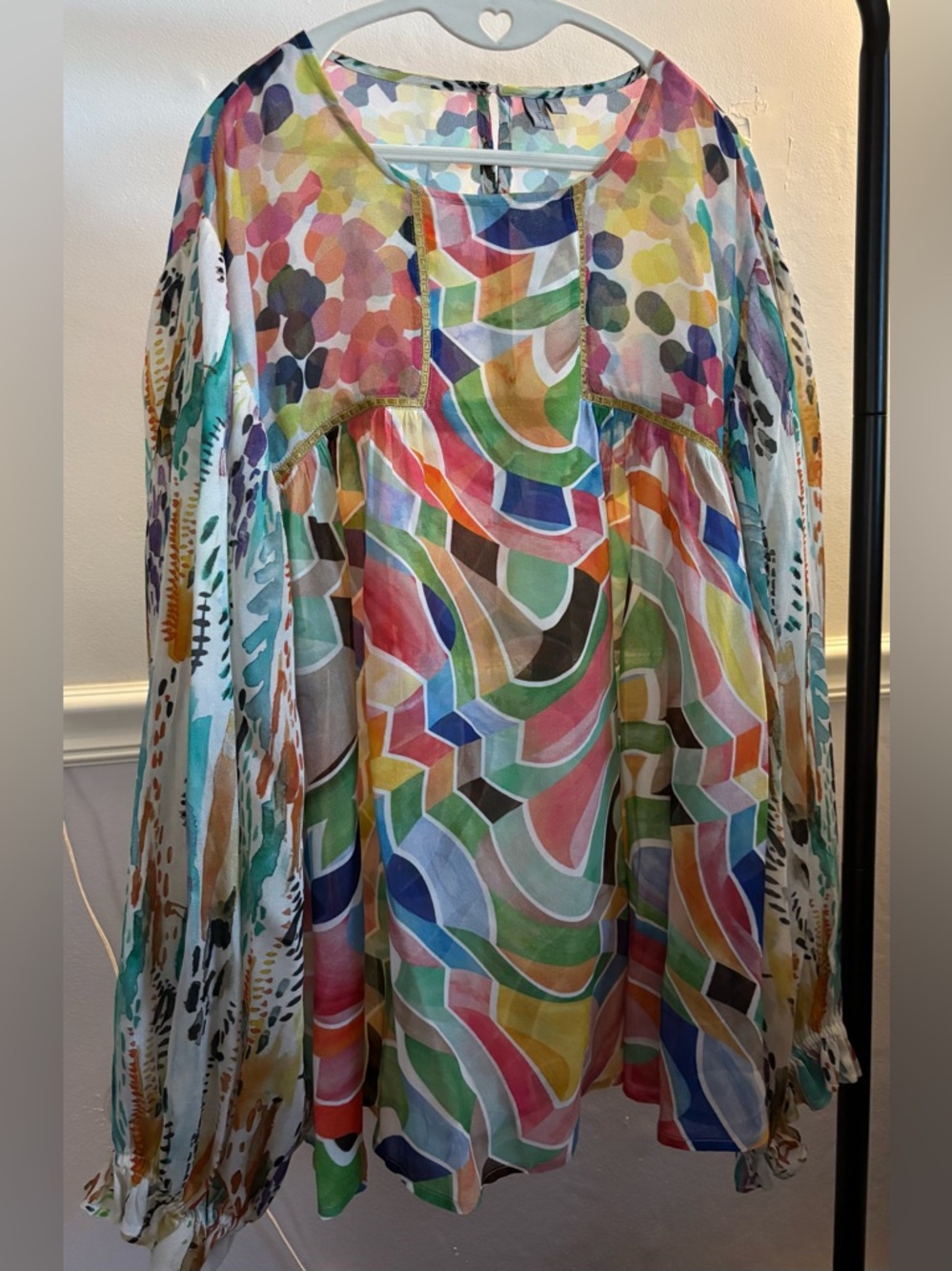 Anthropologie Multi‑Color Abstract Print Tunic